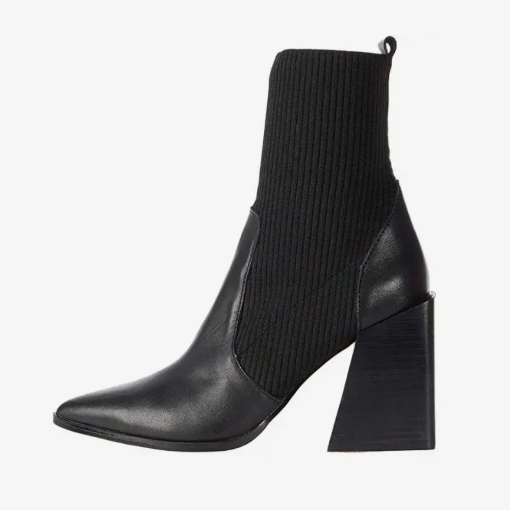 Steve Madden Black Heeled Boots - Picture 2 of 8